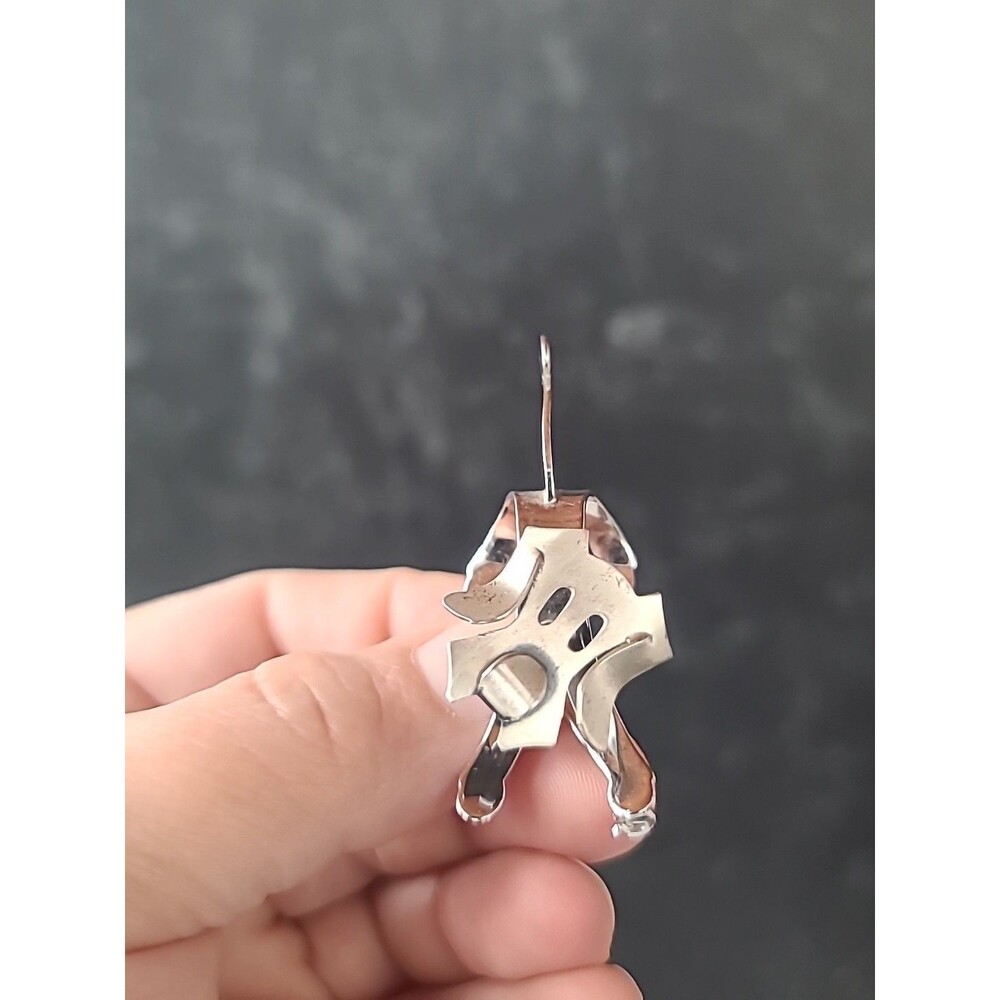 Beau 925 Sterling Silver Articulated Dog Brooch Vintage